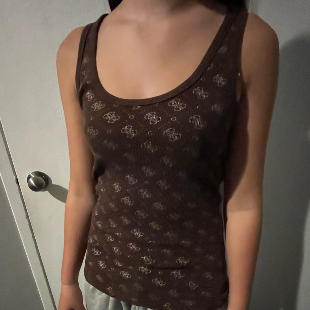 Guess Brown Sleeveless Top